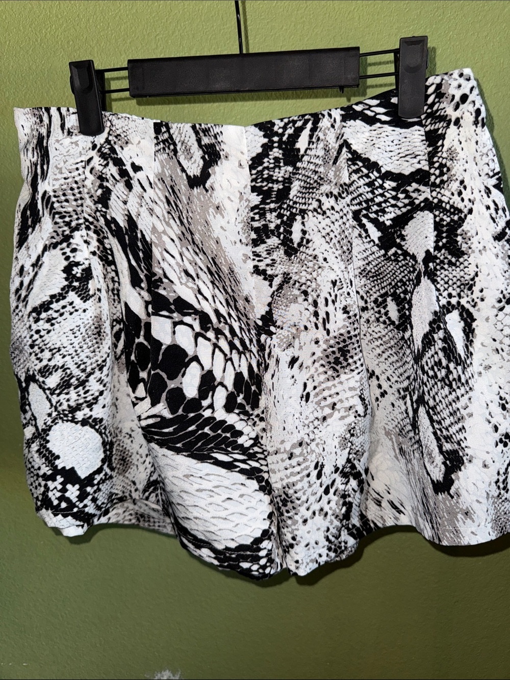 Black & White Snake-Print Shorts